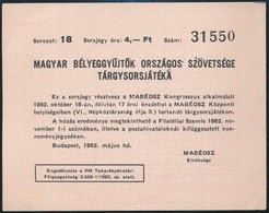 1962 MABÉOSZ Társasjáték Tájékoztató (Főnyeremény: Egy Családi Ház!) - Other & Unclassified