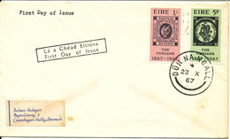 Ireland FDC 23-10-1967 Complete Set The Fenians 1867 - 1967 Sent To Denmark - FDC