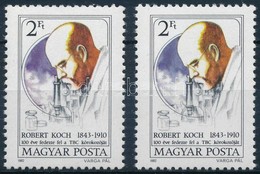 ** 1982 Robert Koch 2 Db Bélyeg Erős Színeltéréssel - Autres & Non Classés