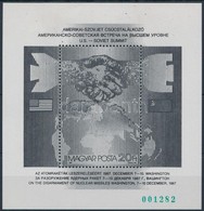 ** 1987 Csúcstalálkozó Feketenyomat Blokk Zöld Sorszámmal (6.000) - Sonstige & Ohne Zuordnung