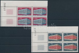 ** 1969 Europa CEPT üresmezős ívsarki Sor Négyestömbökben Mi 214-215 - Otros & Sin Clasificación