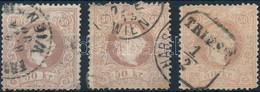 O 1867 3 Db 50kr Közte Vízjeles - Andere & Zonder Classificatie