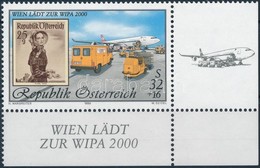 ** 1999 WIPA 2000, Bécs (III) ívsarki Bélyeg,
WIPA 2000, Wien (III) Corner Stamp
Mi 2292 I - Otros & Sin Clasificación