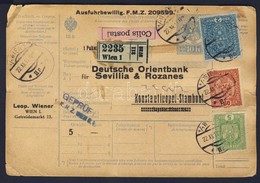 1917 Csomagszállító Törökországba / Parcel Card To Turkey - Autres & Non Classés