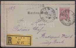 1895 Díjkiegészített Ajánlott Zárt Levelezőlap / PS-cover Card With Additional Franking To Budapest - Andere & Zonder Classificatie