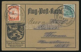 1912 Flugpost Am Rhein Und Main Alkalmi Légi Levelezőlap - Andere & Zonder Classificatie