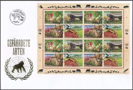 2002 Veszélyeztetett állatok Teljes ív Mi 434-437 FDC-n - Altri & Non Classificati