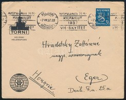 1937 Sí Világbajnokság Reklámbélyegzés Levélen / Ski World Championship Advertising Postmark On Cover To Hungary - Sonstige & Ohne Zuordnung