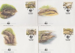 1984 WWF: Krokodil Sor Mi 517-520 4 Db  FDC-n - Otros & Sin Clasificación