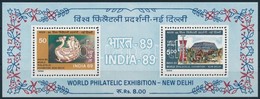 ** 1987 Nemzetközi Bélyegkiállítás INDIA '89 Blokk,
International Stamp Exhibition INDIA '89 Block
Mi 4 - Otros & Sin Clasificación