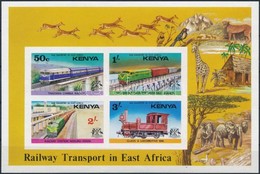 ** 1976 Vasúti Közlekedés Kelet-Afrikában Vágott Blokk Mi 3 - Other & Unclassified
