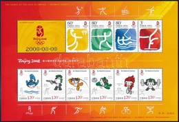 ** 2008 Nyári Olimpia-Peking Sorok Mi 3782-3785 + 3880-3885 Egy Kisíven - Andere & Zonder Classificatie