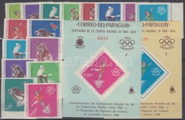** 1966 Téli Olimpia, Grenoble Fogazott és Vágott Sor Mi 1634-1649 + Blokksor 91-92 - Otros & Sin Clasificación