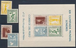 ** 1957 Nyári Olimpia, Melbourne Sor Mi 547-550 + Blokk 2 - Altri & Non Classificati