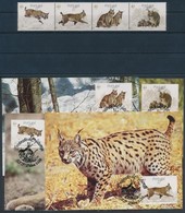 ** 1988 WWF Ibériai Hiúz Négyescsík + Kisív Mi 1741-1744 + 4 CM + 4 FDC-n - Autres & Non Classés