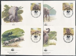 1986 WWF Ceylon-i Elefántok Sor 4 FDC-n Mi 753-756 - Altri & Non Classificati