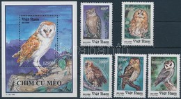 ** 1995 Baglyok Sor + Blokk,
Owls Set + Block
Mi 2667-2671 + Mi 110 - Autres & Non Classés