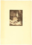 Bajor Ágost (1892-1958): Halászbástya, Rézkarc, Papír, Jelzett 16×13 Cm - Andere & Zonder Classificatie