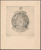 Gönczi-Gebhardt Tibor (1902-1994): Ex Libris Ellae Arons. Rézkarc, Papír, Jelzett, 14,5×14 Cm - Otros & Sin Clasificación