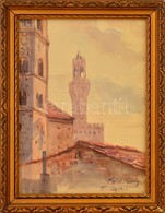 Keiss Károly (1883-1953): Firenze 1913. Akvarell, Papír, Jelzett, üvegezett Keretben, 20×14 Cm - Andere & Zonder Classificatie