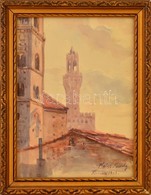 Keiss Károly (1883-1953): Firenze 1913. Akvarell, Papír, Jelzett, üvegezett Keretben, 20×14 Cm - Otros & Sin Clasificación