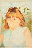 Kontuly Jelzéssel: Női Portré. Olaj, Vászon, Foltos, 60×40 Cm - Andere & Zonder Classificatie