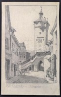 Páris Erzsébet, (1887-?): Klingentor. Ceruza, Papír, Jelzett, 20×14 Cm - Andere & Zonder Classificatie