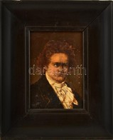 Jelzés Nélkül: Beethoven (cca 1900). Olaj, Karton, Keretben, 14×10 Cm - Otros & Sin Clasificación