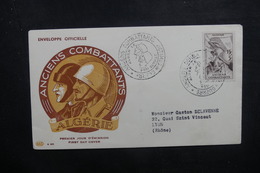 ALGÉRIE - Enveloppe FDC 1954 - Anciens Combattants - L 38035 - FDC