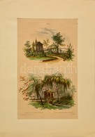 Cca 1880 Francia Park Részlet (Fleucy, Val Sous Meudon), Színes Litográfia, Készítő: A. Bichebois, 43×27 Cm - Estampas & Grabados