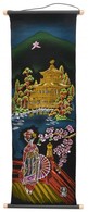 Kínai Tectil Falvédő. Festett, Felcsavarva, 82×27 Cm - Autres & Non Classés