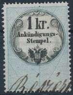 1858 Vagy 1859 Hirdetvény Bélyeg 1kr - Sin Clasificación
