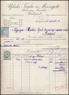 1914 Újlaki Tégla- és Mészégető Rt. Díszes Fejléces Számla, Okmánybélyeggel - Zonder Classificatie