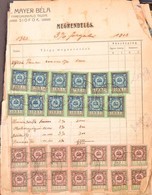 Forgalmi Adó Könyv Lapjai 1922-1923-ból összesen Több Száz Darab Forgalmi Adó Bélyeggel - Sin Clasificación