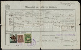 1924-1938 3 Db Anyakönyvi Kivonat (születési, Házassági), Okmánybélyegekkel - Ohne Zuordnung