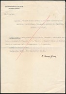 1938 Láng József Halála Alkalmából írt Kondoleáló Levél Herczeg József A Magyar Nemzeti Múzeum Alelnökének Aláírásával - Sin Clasificación