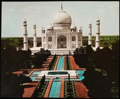 Cca 1940 India, Agra, Tádzs Mahal, Színezett Fekete-fehér Fotó, 21x25 Cm /
Cca  1940 India, Taj Mahal, Coloured Photo, 2 - Andere & Zonder Classificatie