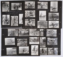 Cca 1950-1960 Balatoni életképek: Hajók, SIófok, Boglár, Stb., összesen Kb. 70 Db Fotó, Nagyrészt Feliratozva, Albumlapo - Andere & Zonder Classificatie
