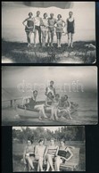1928 Egy Forró Balatonlellei Nyár Emlékei, 3 Db Fotó, A Hátoldalon Feliratozva, 5x8 Cm és 4x6 Cm - Andere & Zonder Classificatie
