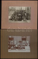 Cca 1900-1940 Vegyes Nagyméretű Fotó Tétel, Azonosítatlan Iskolai Tablófotók (4 Db), 2 Esküvői Fotó, és 1 Db Portré Fotó - Andere & Zonder Classificatie