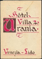 Cca 1920 Venezia-Lido Fényképes Hotelreklám (Hôtel Villa Urania, Stb.) - Publicidad