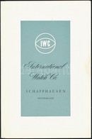 Cca 1950 IWC Képes órakatalógus - Publicidad