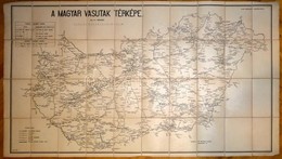1931 A Magyar Vasutak Térképe, 1: 500.000, Vászonra Kasírozva, 74x120 Cm. - Andere & Zonder Classificatie