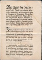 1785 II. Ferenc Császár Rendelete, Amely A Hitbizományi Földbirtokoknak, Mint Tökének A Hasznosításáról Rendelkezik 4p. - Zonder Classificatie