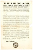 1848. December 2.  I. Ferenc József Magyar Nyelvű Kiáltványa Trónra Lépése Alkalmából, Melyben Hitet Tesz V. Ferdinánd C - Ohne Zuordnung