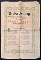 1872 Az Arader Zeitung Ferenc József Császár Aradi Látogatásáról Beszámoló Száma / 1872 Arader Zeitung With Cover On Emp - Unclassified