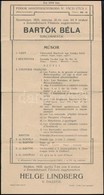 1925 Bartók Béla Zongoraestje, Hirdetmény, Hajtott - Sin Clasificación