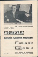 1933 Stravinsky-est Koncertfüzet, Tűzött Papírkötésben - Zonder Classificatie