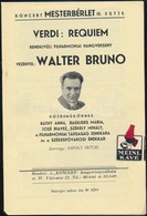 1935 Verdi: Requiem, Rendkívüli Filharmóniai Hangverseny (Walter Bruno), Koncertfüzet, Tűzött Papírkötésben - Zonder Classificatie