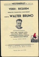1935 Verdi: Requiem, Rendkívüli Filharmóniai Hangverseny (Walter Bruno), Koncertfüzet, Tűzött Papírkötésben - Sin Clasificación
